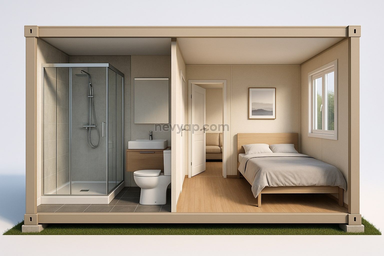 Konteyner Evlerde Kompakt Banyo Tasarımı